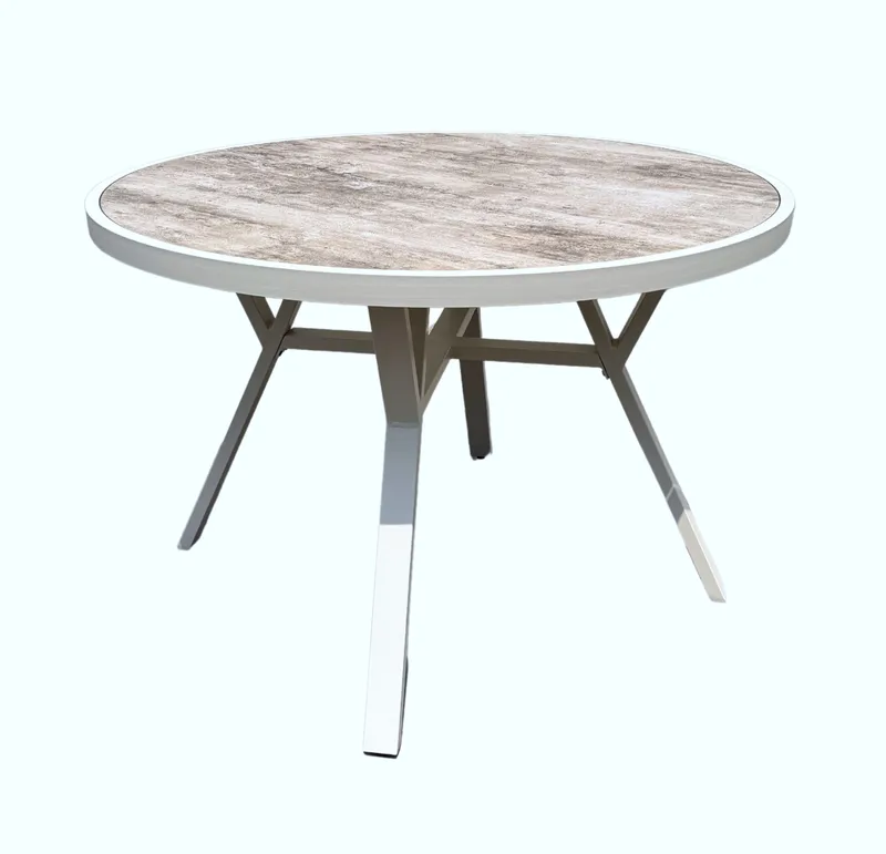 Utomhusbord Palermo rund Ø110 cm - grå/beige - Utemöbler - Utebord & trädgårdsbord - Matbord utomhus