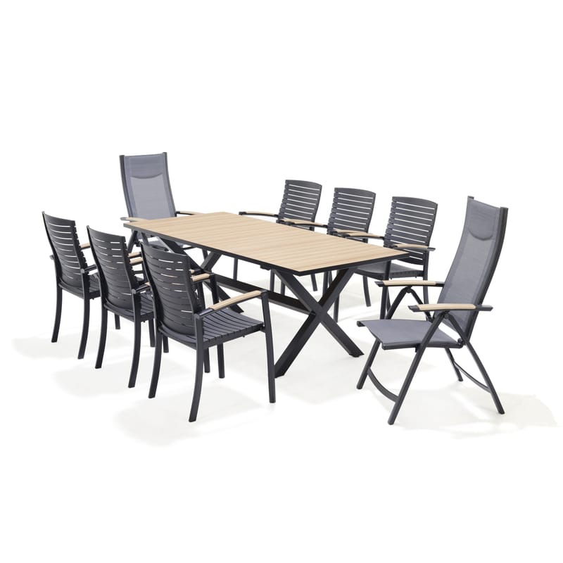 Utomhusbord Panama 200 cm - trä/svart - Utemöbler - Utebord & trädgårdsbord - Matbord utomhus