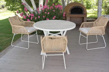 Utomhusbord Palermo rund Ø130 cm - grå/beige - Utemöbler - Utebord & trädgårdsbord - Matbord utomhus