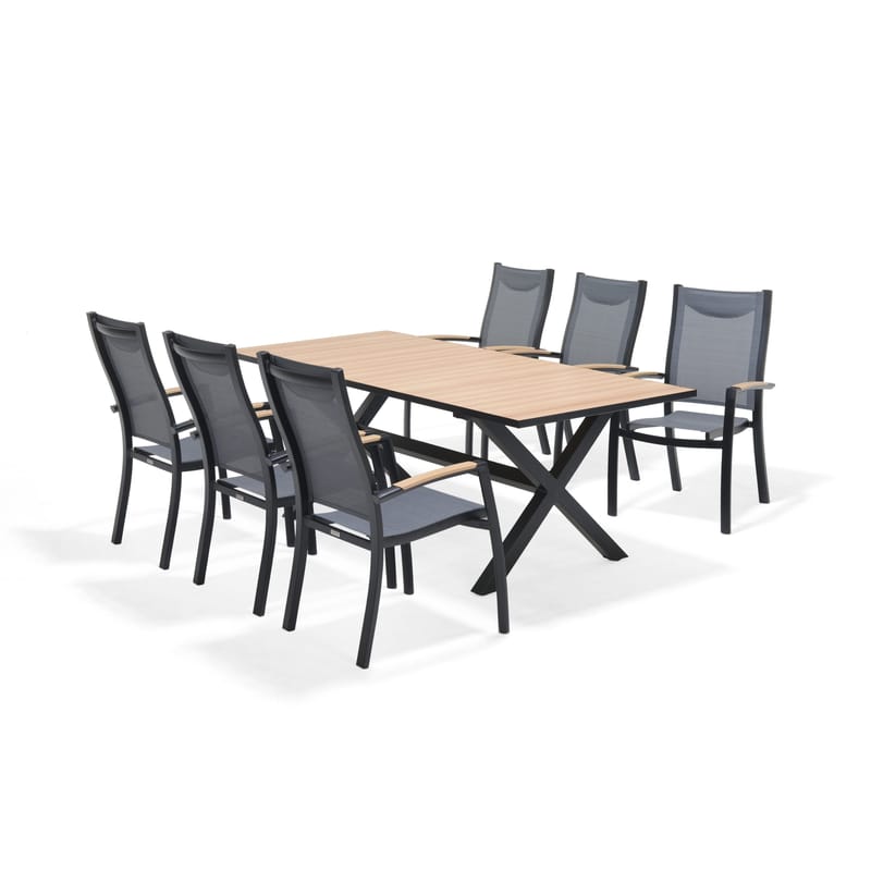 Utomhusbord Panama 200 cm - trä/svart - Utemöbler - Utebord & trädgårdsbord - Matbord utomhus