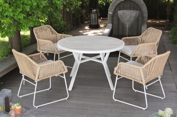 Utomhusbord Palermo rund Ø110 cm - grå/beige - Utemöbler - Utebord & trädgårdsbord - Matbord utomhus