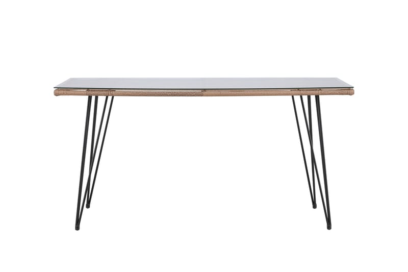 Viga Matbord Utomhus 90x160 cm – Rektangulärt Utebord i stål med glasskiva för Trädgården - Brun - Utemöbler - Utebord & trädgårdsbord - Matbord utomhus