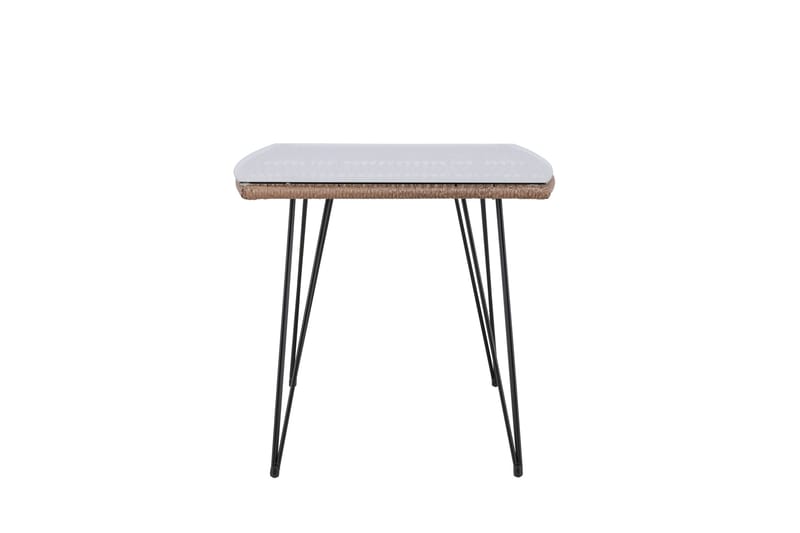 Viga Matbord Utomhus 90x160 cm – Rektangulärt Utebord i stål med glasskiva för Trädgården - Brun - Utemöbler - Utebord & trädgårdsbord - Matbord utomhus