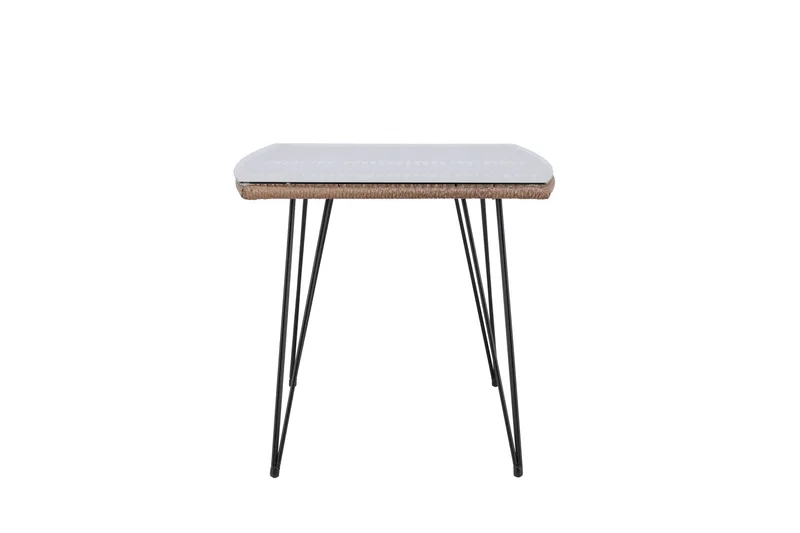 Viga Matbord Utomhus 90x160 cm – Rektangulärt Utebord i stål med glasskiva för Trädgården - Brun - Utemöbler - Utebord & trädgårdsbord - Matbord utomhus