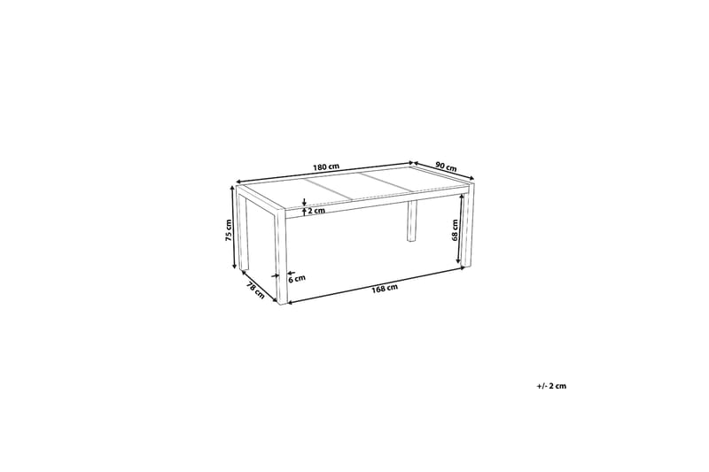 Zervo Matbord Utomhus 180x90 cm - Svart/Silver - Utemöbler - Utebord & trädgårdsbord - Matbord utomhus