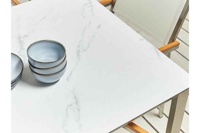 Zervo Matbord Utomhus 180x90 cm - Vit/Silver - Utemöbler - Utebord & trädgårdsbord - Matbord utomhus