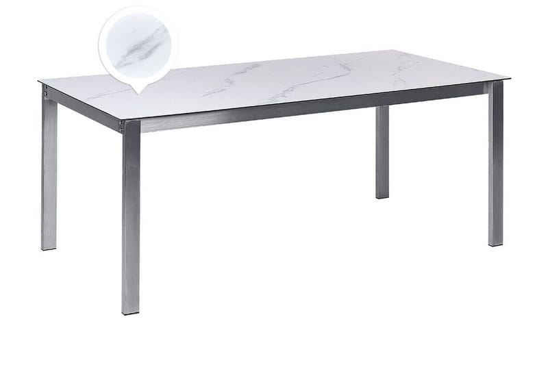 Zervo Matbord Utomhus 180x90 cm - Vit/Silver - Utemöbler - Utebord & trädgårdsbord - Matbord utomhus