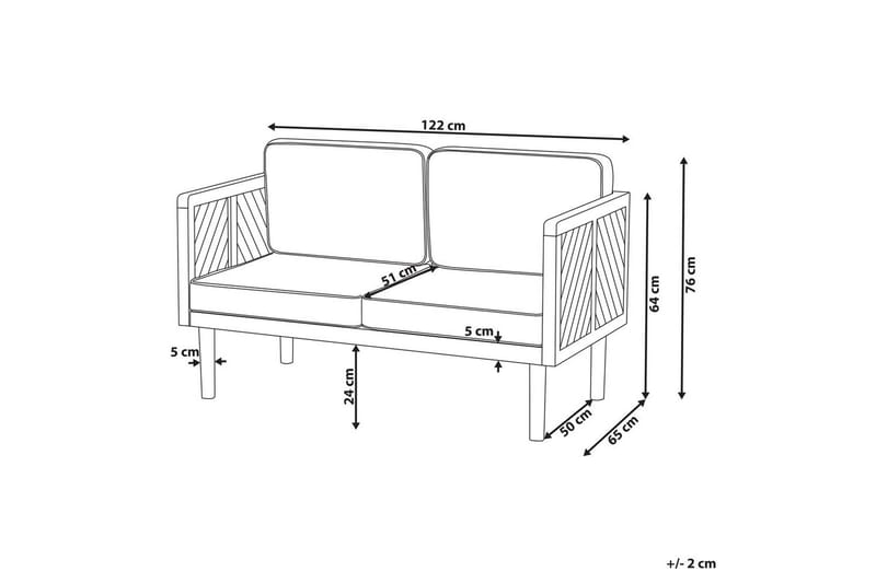 2-sitssoffa Baratti - Utemöbler - Utesoffa - Trädgårdssoffa