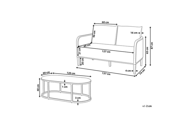 2-sitssoffa Montefalco - Utemöbler - Balkong - Balkongmöbler - Balkonggrupp & balkongset
