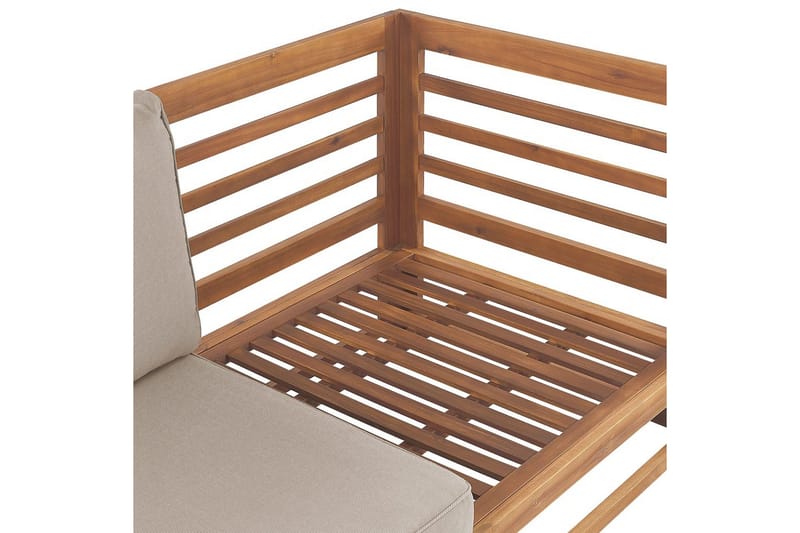 2-sitssoffa Trani Ljus trä/grått/beige - Ljus trä/grått/beige - Utemöbler - Utesoffa - Trädgårdssoffa