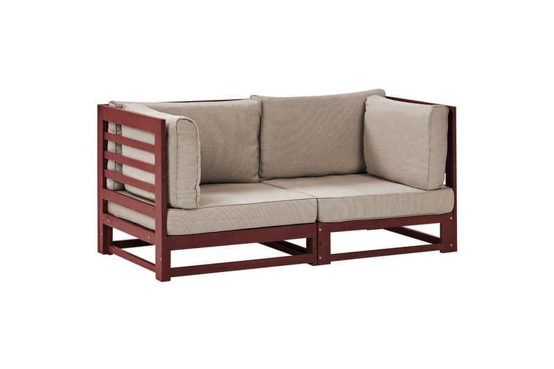 2-sitssoffa Trani Rödbrun/grått/beige - Rödbrun/grått/beige - Utemöbler - Utesoffa - Trädgårdssoffa