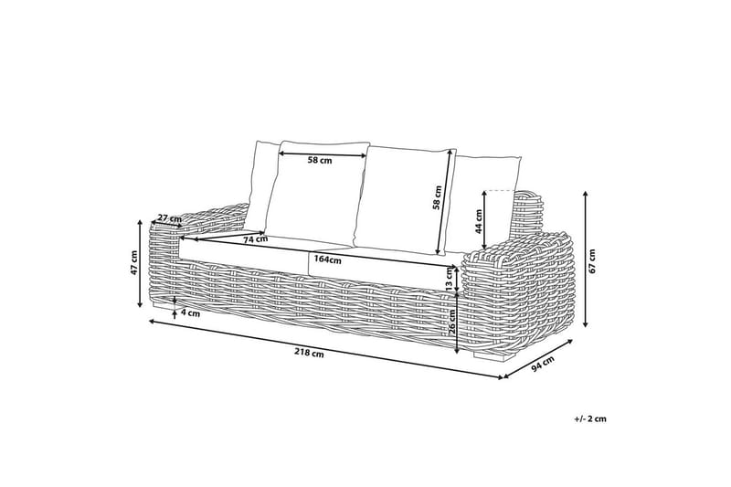 3-sitssoffa Forli - Utemöbler - Utesoffa - Trädgårdssoffa