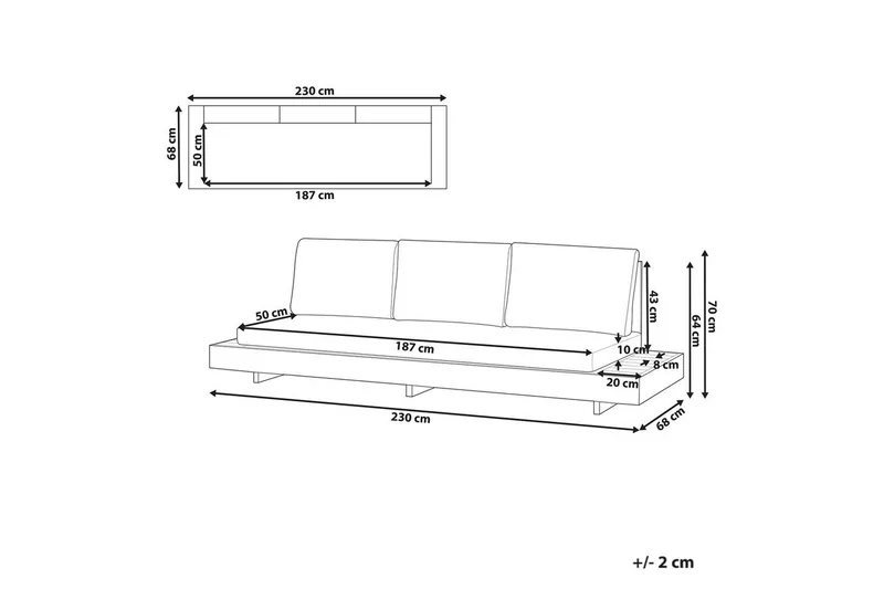 3-sitssoffa Marettimo - Utemöbler - Utesoffa - Trädgårdssoffa
