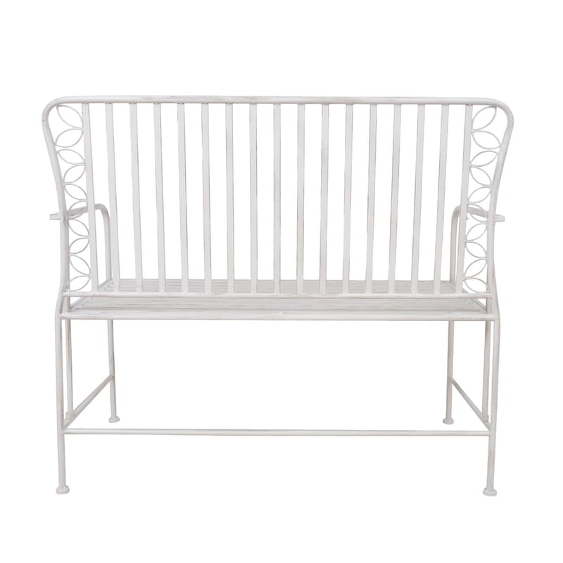 Bänk Jasmine 103x50x93 cm metall - antikvit - Utemöbler - Utesoffa - Trädgårdsbänk & utebänk