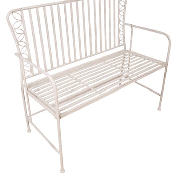 Bänk Jasmine 103x50x93 cm metall - antikvit - Utemöbler - Utesoffa - Trädgårdsbänk & utebänk