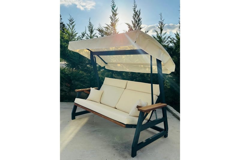 Berriaren Hängsoffa Utomhus 3-sits - Natur/Offwhite - Utemöbler - Utesoffa - Hängsoffa