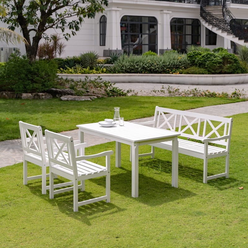 Bohus trädgårdsbänk 3-sits - Vit - Vit - Utemöbler - Utesoffa - Trädgårdsbänk & utebänk