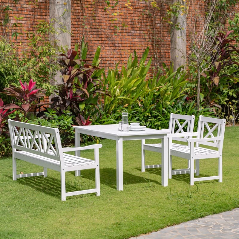 Bohus trädgårdsbänk 3-sits - Vit - Vit - Utemöbler - Utesoffa - Trädgårdsbänk & utebänk