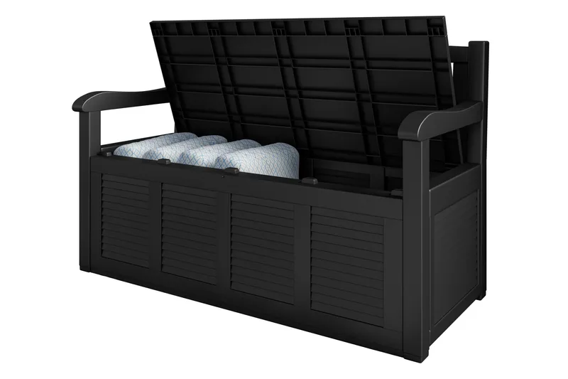 Cliffwyn Utebänk med förvaring - Grå - Utemöbler - Utesoffa - Trädgårdsbänk & utebänk