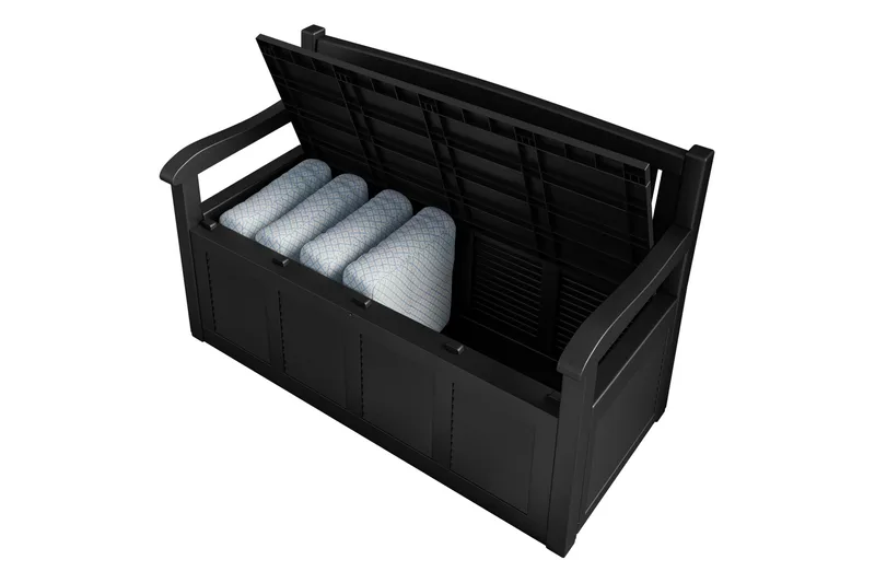 Cliffwyn Utebänk med förvaring - Grå - Utemöbler - Utesoffa - Trädgårdsbänk & utebänk