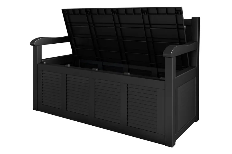 Cliffwyn Utebänk med förvaring - Grå - Utemöbler - Utesoffa - Trädgårdsbänk & utebänk