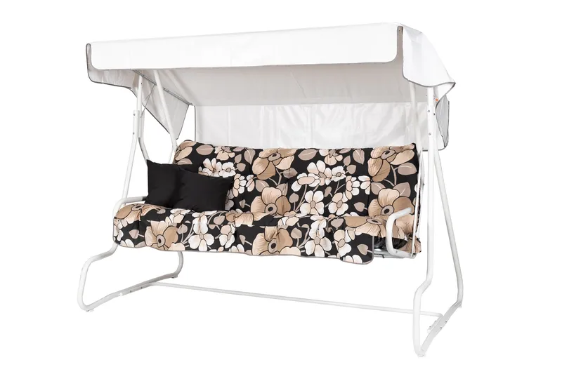 De Luxe Komplett Hammock 196 cm - Vit/Blommig - Utemöbler - Utesoffa - Hammock