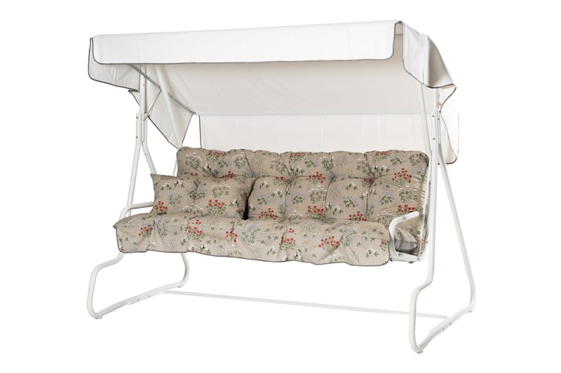 De Luxe Komplett Hammock 196 cm - Vit/Blommig - Utemöbler - Utesoffa - Hammock