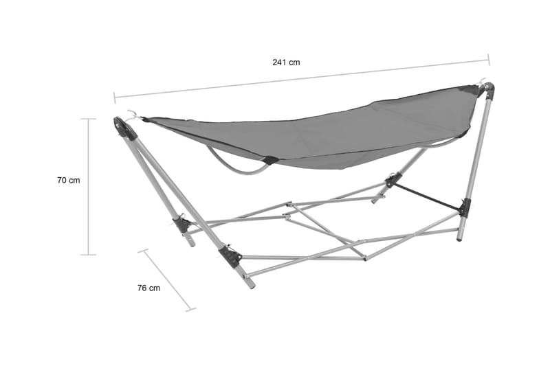 Hängmatta med hopfällbart stativ grå - Grå - Hängmatta