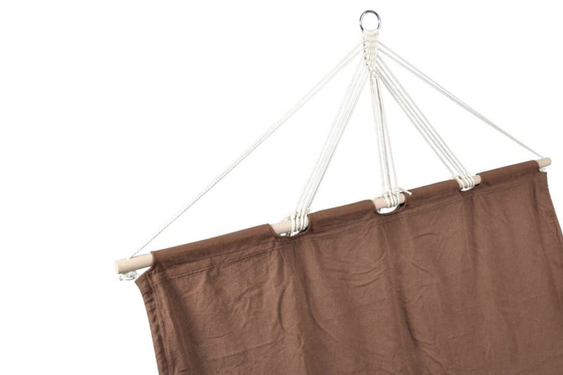 Hängmatta med trästång 210x150 cm Brun - Brun - Utemöbler - Utesoffa - Hängmatta