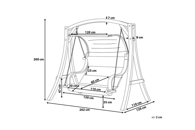 Aprilia Hängsoffa 202 cm - Vit - Utemöbler - Utesoffa - Hängsoffa