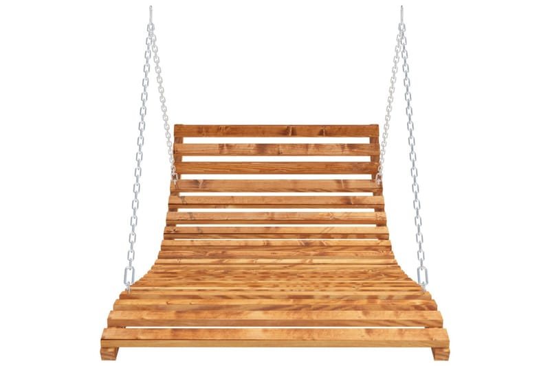 Hängsäng med massivt böjträ med teakyta 143x120x65 cm - Brun - Utemöbler - Utesoffa - Hängsoffa