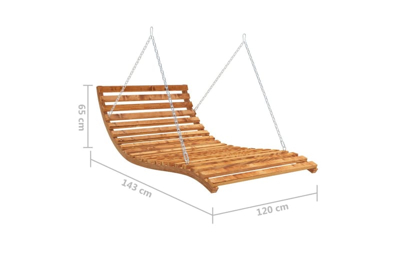 Hängsäng med massivt böjträ med teakyta 143x120x65 cm - Brun - Utemöbler - Utesoffa - Hängsoffa
