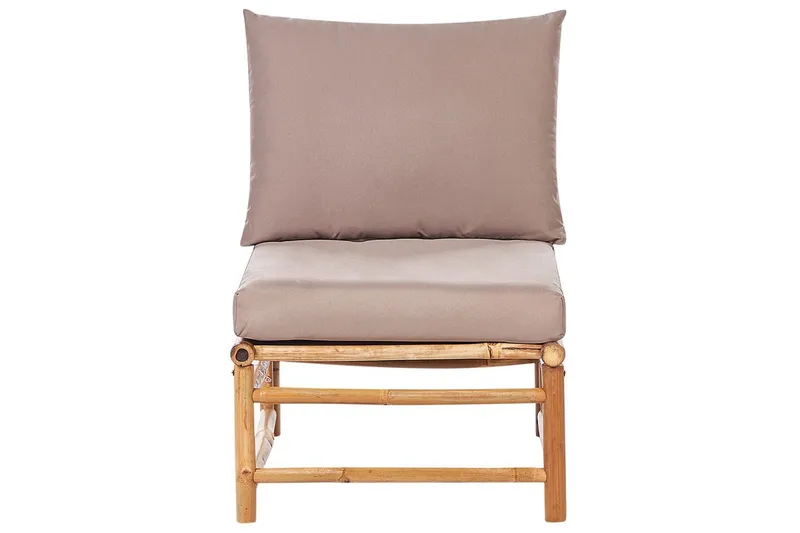 Hörnsoffa Cerreto Beige/ljust trä, 6-Sits - Beige/ljust trä, 6-Sits - Utemöbler - Loungemöbler - Soffgrupp utomhus