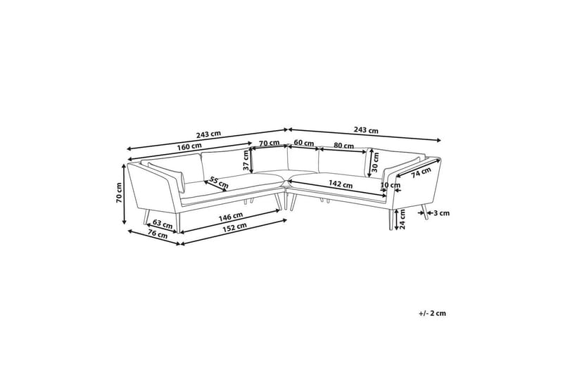 Hörnsoffa Loretello Beige/grå - Beige/grå - Utemöbler - Utesoffa - Trädgårdssoffa