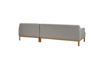 Hörnsoffa Sosjo Grå, ljust trä, Vänstervänd - Grå, ljust trä, Vänstervänd - Möbler - Soffa - Divansoffor & schäslongsoffa