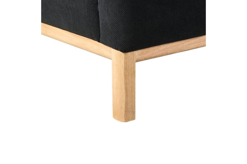 Hörnsoffa Sosjo Svart, ljust trä, Högervänd - Svart, ljust trä, Högervänd - Utemöbler - Utesoffa - Trädgårdssoffa