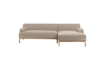 Hörnsoffa Sosjo Taupe, ljust trä, Vänstervänd
