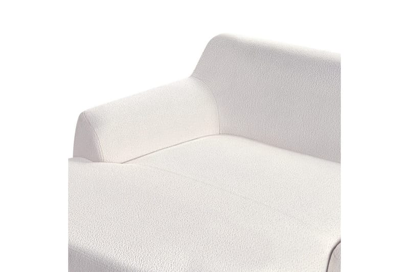 Hörnsoffa Sosjo Vit, ljust trä, Högervänd - Vit, ljust trä, Högervänd - Utemöbler - Utesoffa - Trädgårdssoffa