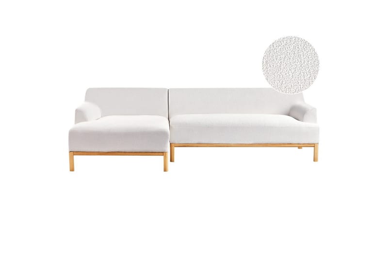 Hörnsoffa Sosjo Vit, ljust trä, Högervänd, Vit, ljust trä, Högervänd