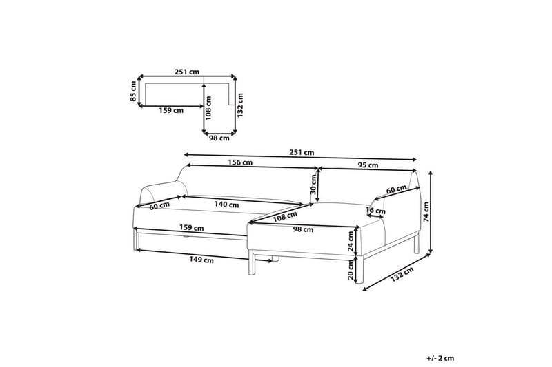Hörnsoffa Sosjo Vit, ljust trä, Vänstervänd - Vit, ljust trä, Vänstervänd - Utemöbler - Utesoffa - Trädgårdssoffa