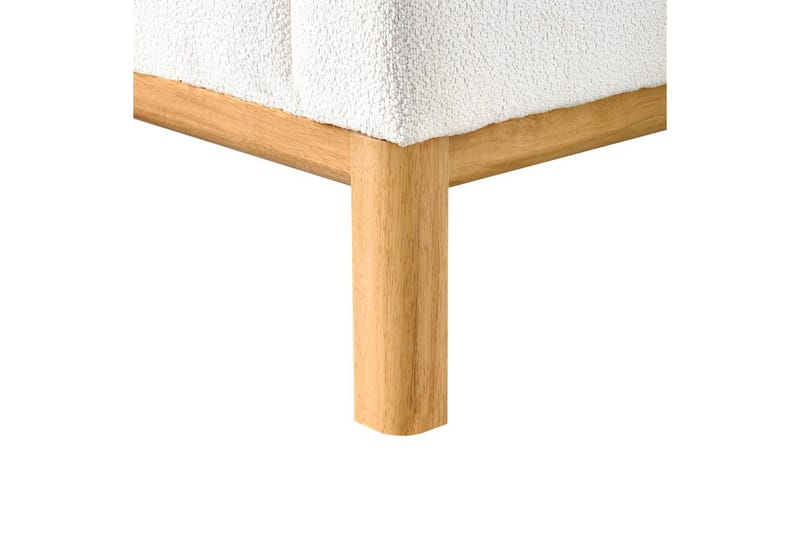 Hörnsoffa Sosjo Vit, ljust trä, Vänstervänd - Vit, ljust trä, Vänstervänd - Utemöbler - Utesoffa - Trädgårdssoffa