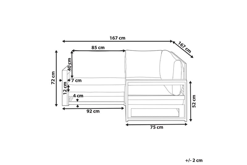 Hörnsoffa Timor Ljus trä/grått/beige, Ja - Ljus trä/grått/beige, Ja - Utemöbler - Utesoffa - Trädgårdssoffa