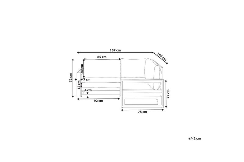 Hörnsoffa Timor Mörkt trä/grått/beige, Ja - Mörkt trä/grått/beige, Ja - Utemöbler - Utesoffa - Trädgårdssoffa