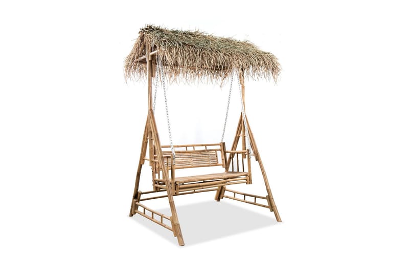 2-sits hammock med palmblad bambu 202 cm - Brun - Hammock