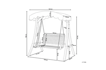 Andria Hängsoffa 164 cm - Trä/Natur - Utemöbler - Utesoffa - Hammock