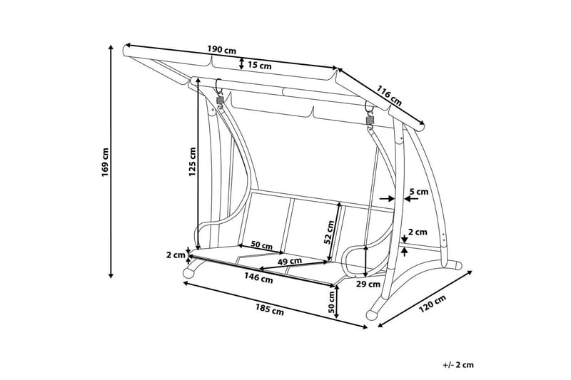 Bogart Hängsoffa 190 cm - Grå - Utemöbler - Utesoffa - Hammock