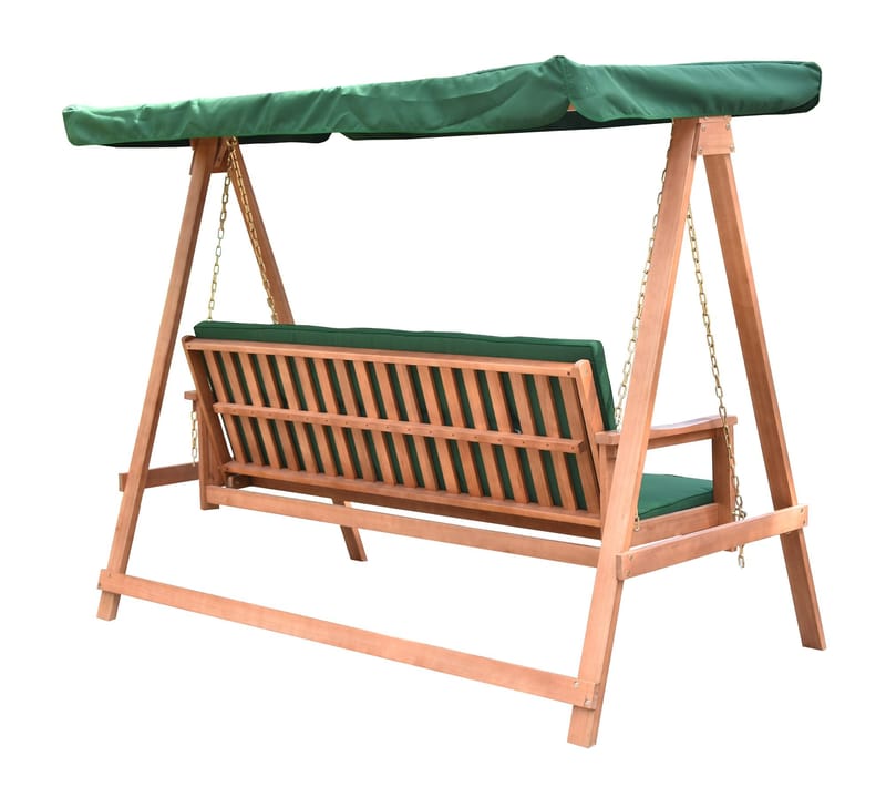 Hammock Fällbar i Trä med Tak - grön - Utemöbler - Utesoffa - Hammock
