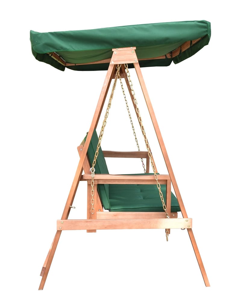 Hammock Fällbar i Trä med Tak - grön - Utemöbler - Utesoffa - Hammock