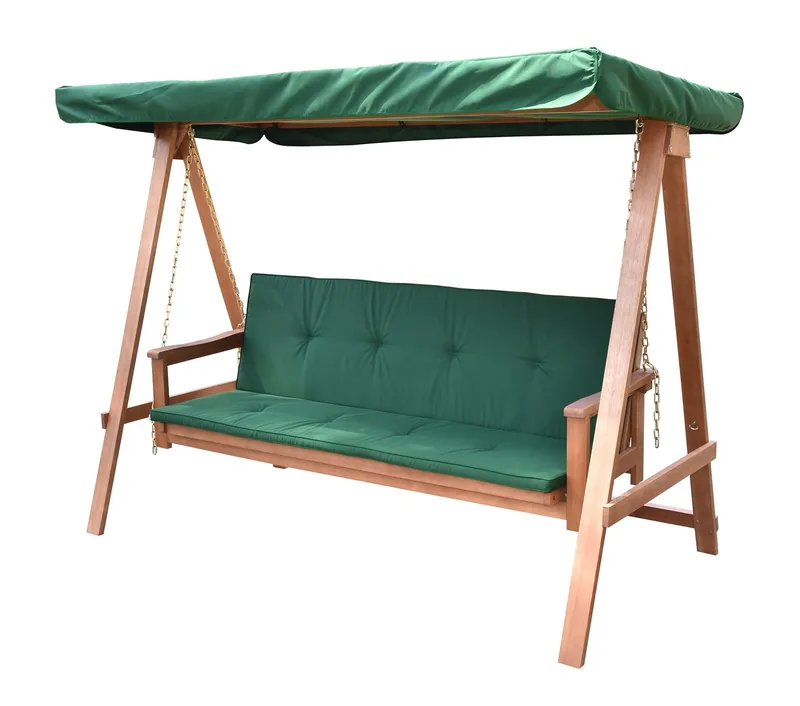 Hammock Fällbar i Trä med Tak - grön - Utemöbler - Utesoffa - Hammock