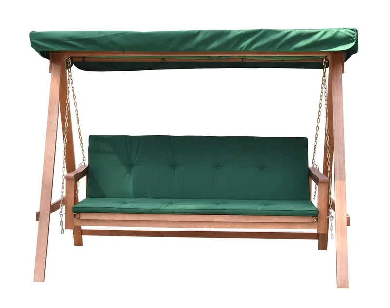Hammock Fällbar i Trä med Tak - grön - Utemöbler - Utesoffa - Hammock